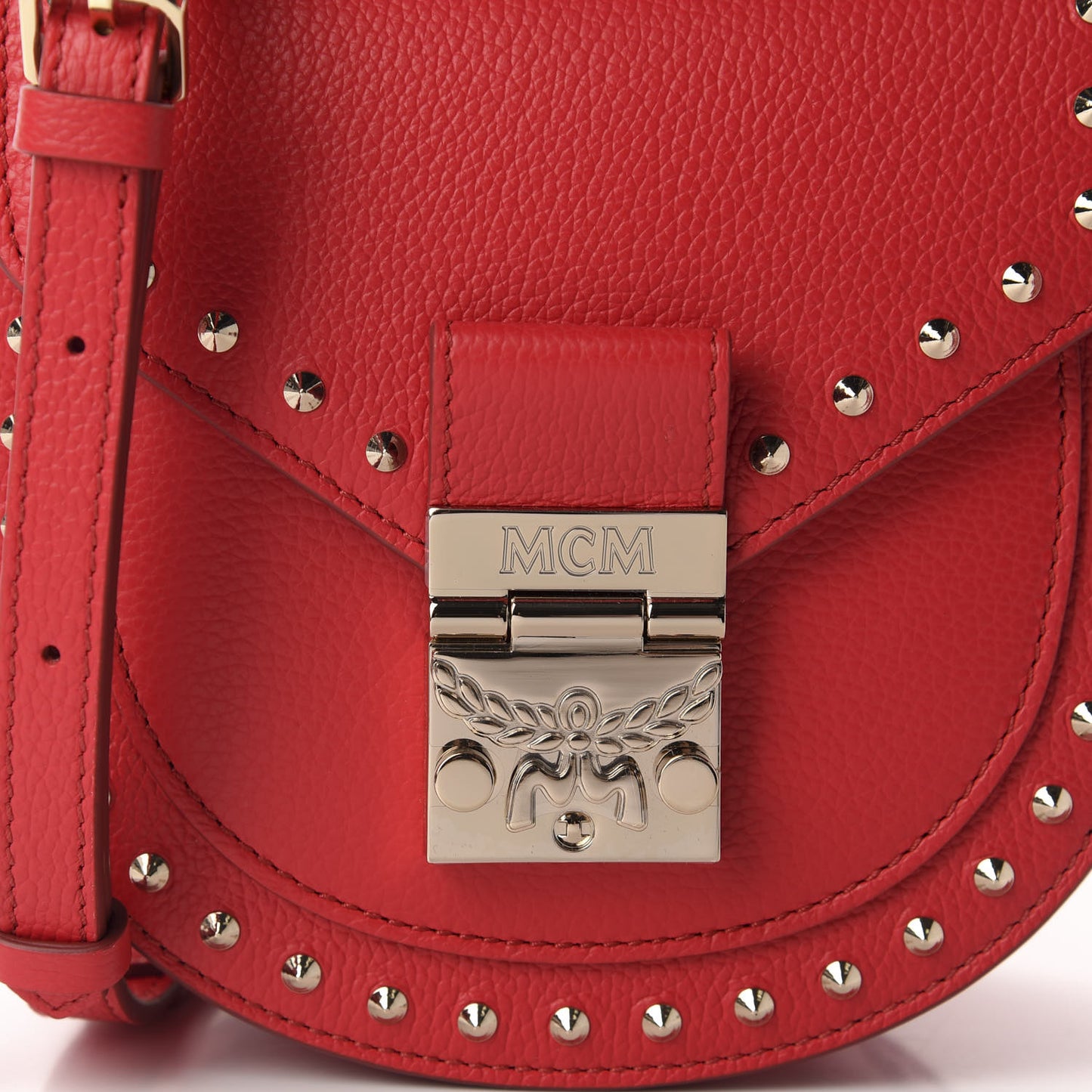 Calfskin Mini Patricia Studded Crossbody Bag Red