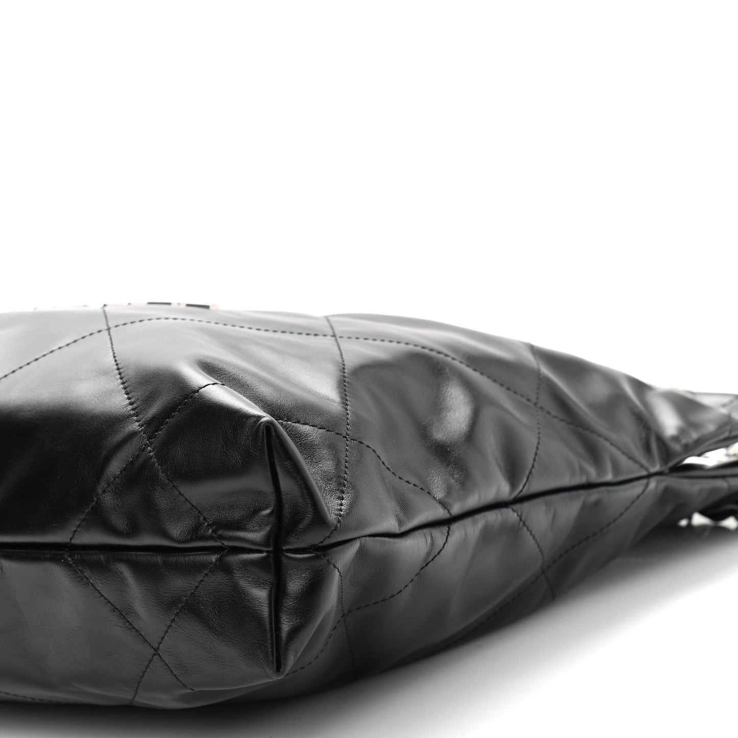 Shiny Calfskin Quilted Small Chanel 22 Black