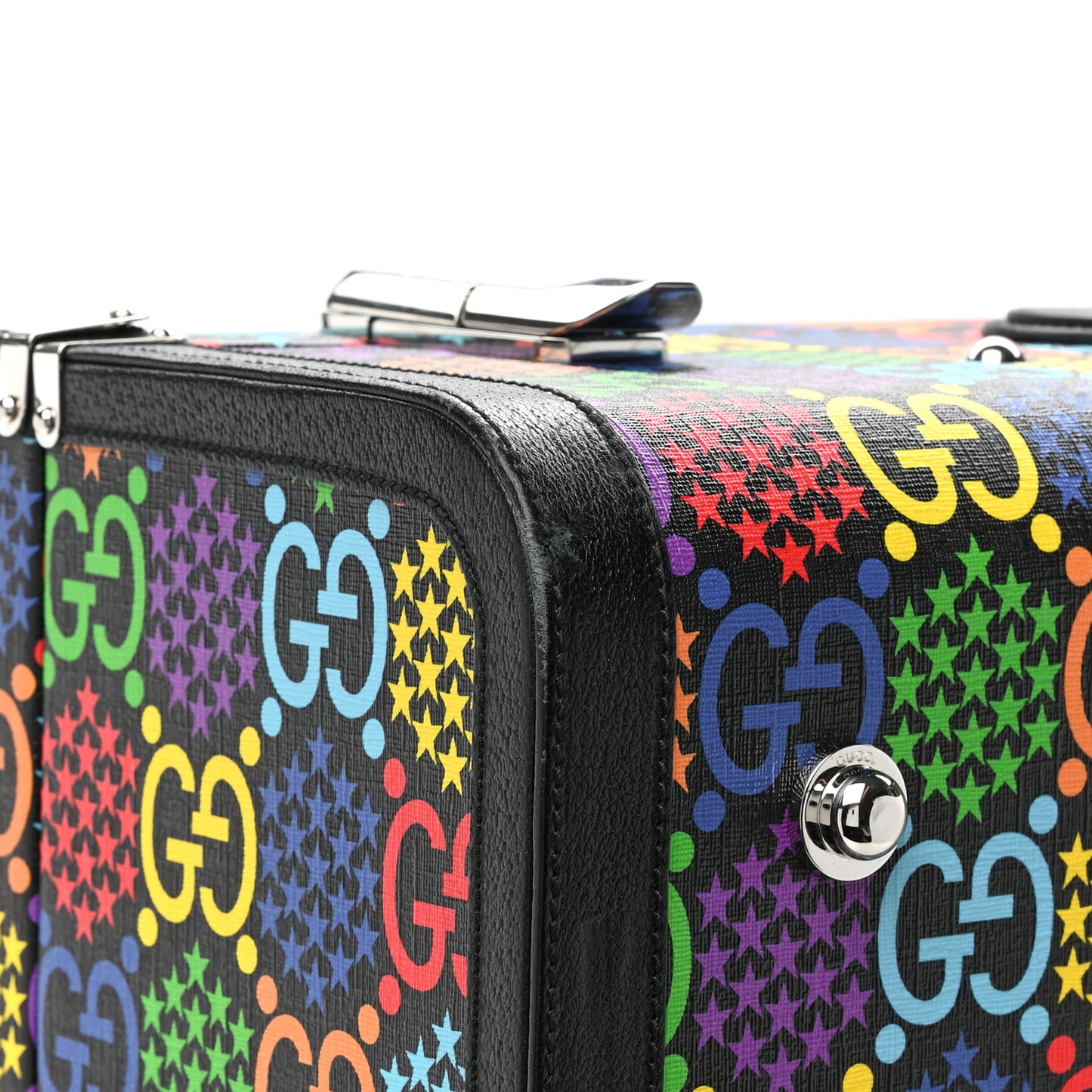 GG Supreme Monogram Psychedelic Extra Large Savoy Suitcase Black Multicolor