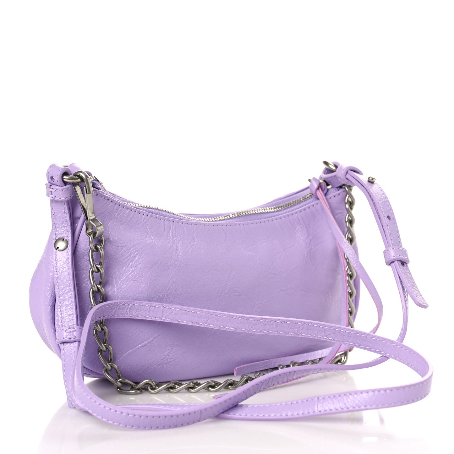 Agneau Arena Le Cagole Mini Purse With Chain Lilac