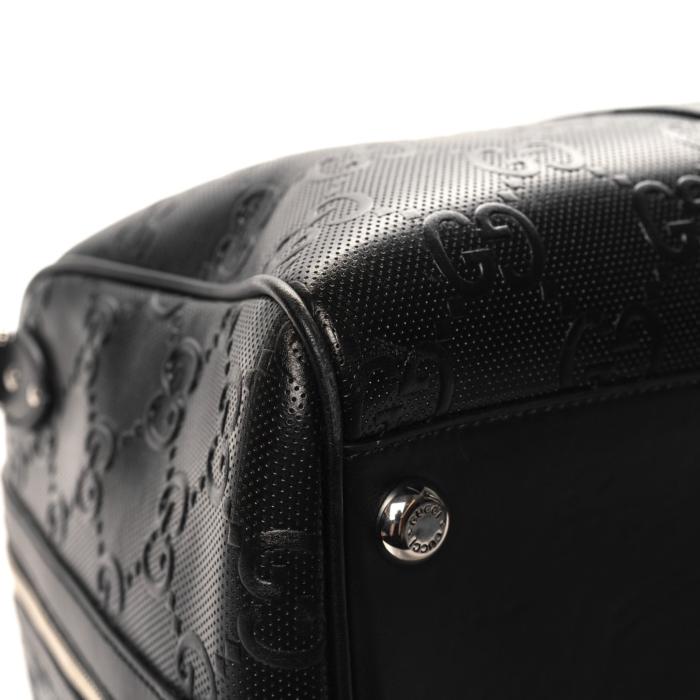 Calfskin GG Tennis Embossed Duffle Bag Black