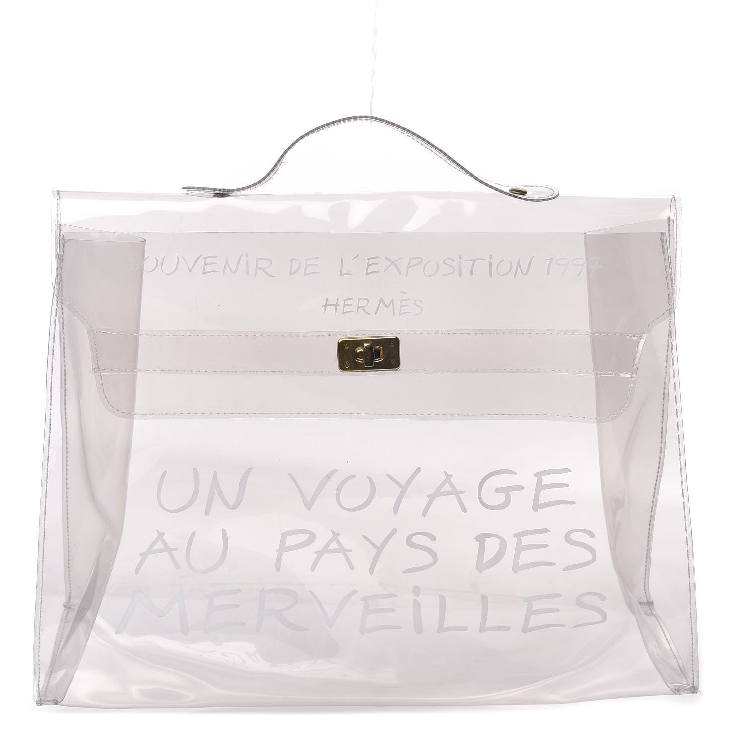 Hermes Vinyl Souvenir De L'Exposition Kelly Transparent 1 of 9
