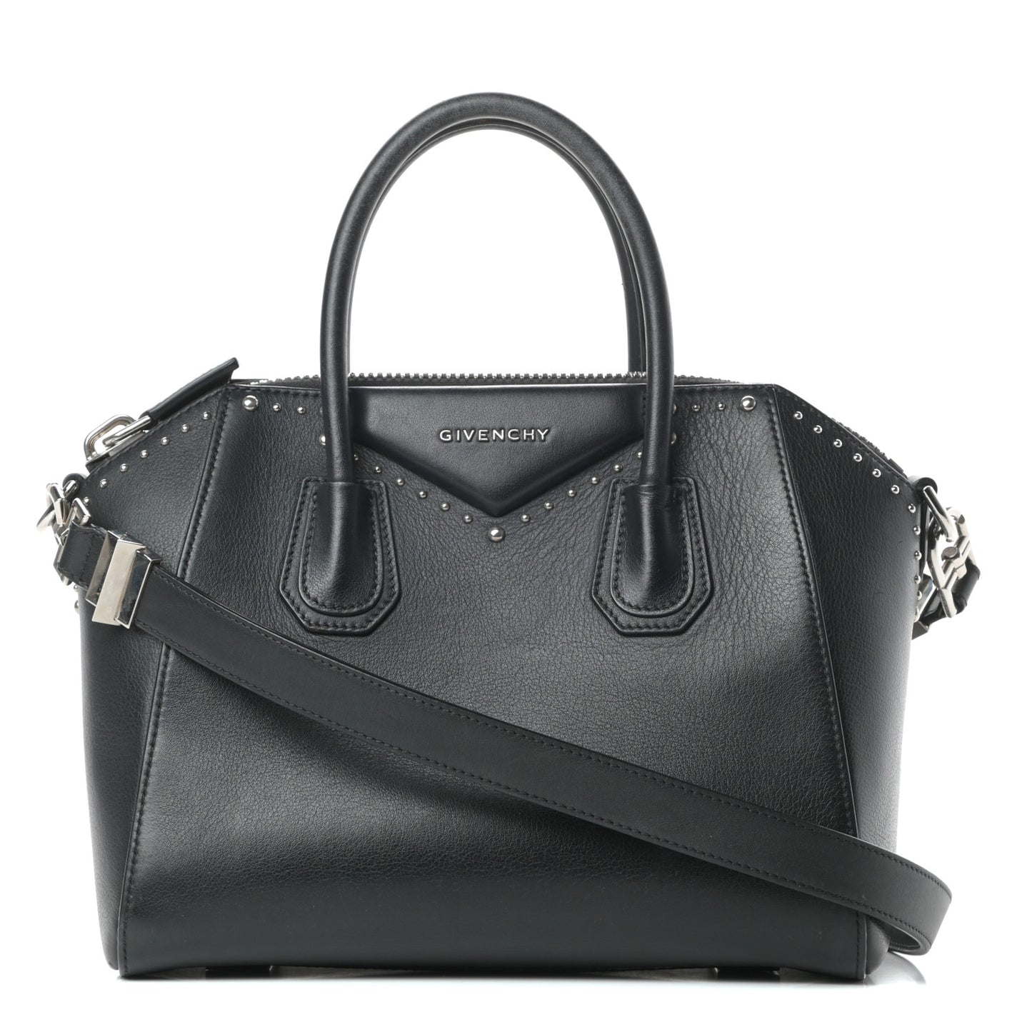 Smooth Calfskin Small Studded Antigona Black