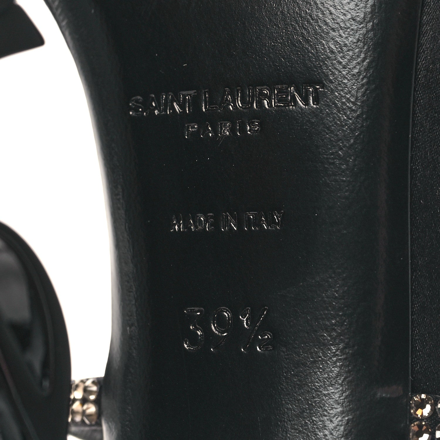 Saint Laurent Satin Crystal Opyum 110 Sandals 39.5 Black 7 of 9