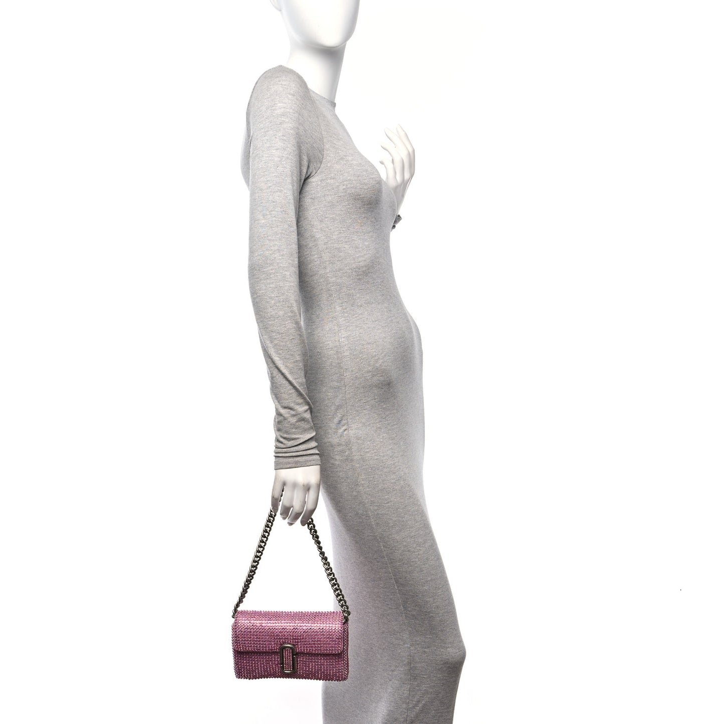 The Rhinestone J Marc Mini Shoulder Bag Petal Pink