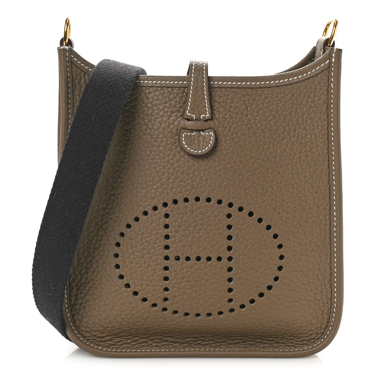 Hermes Taurillon Clemence Amazone Evelyne TPM Etoupe Bleu Indigo 1 of 9