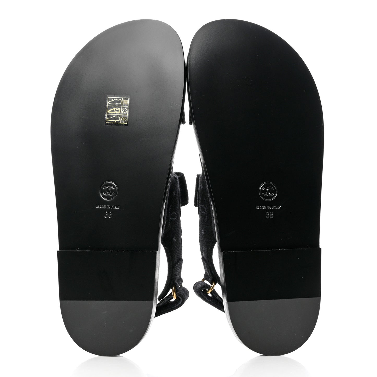Denim Printed Dad Sandals 38 Black