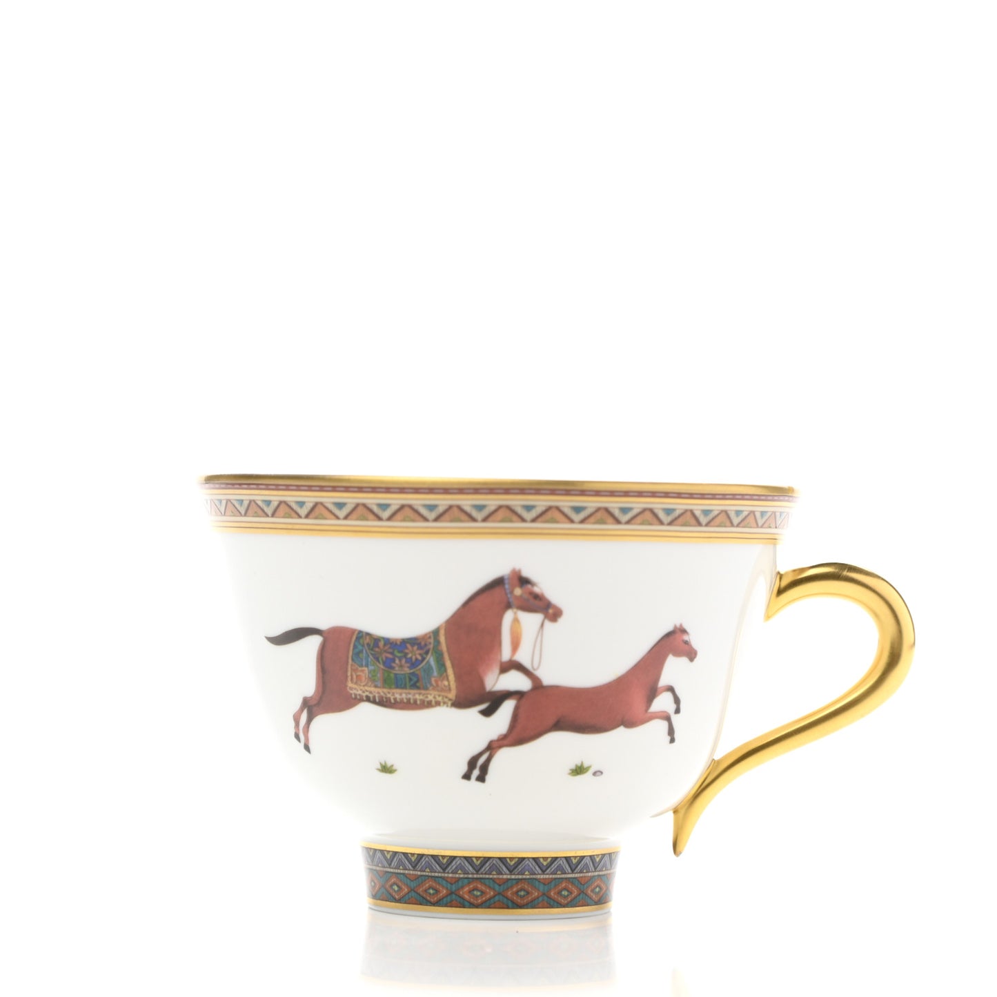 Porcelain Cheval d'Orient Tea Cup and Saucer