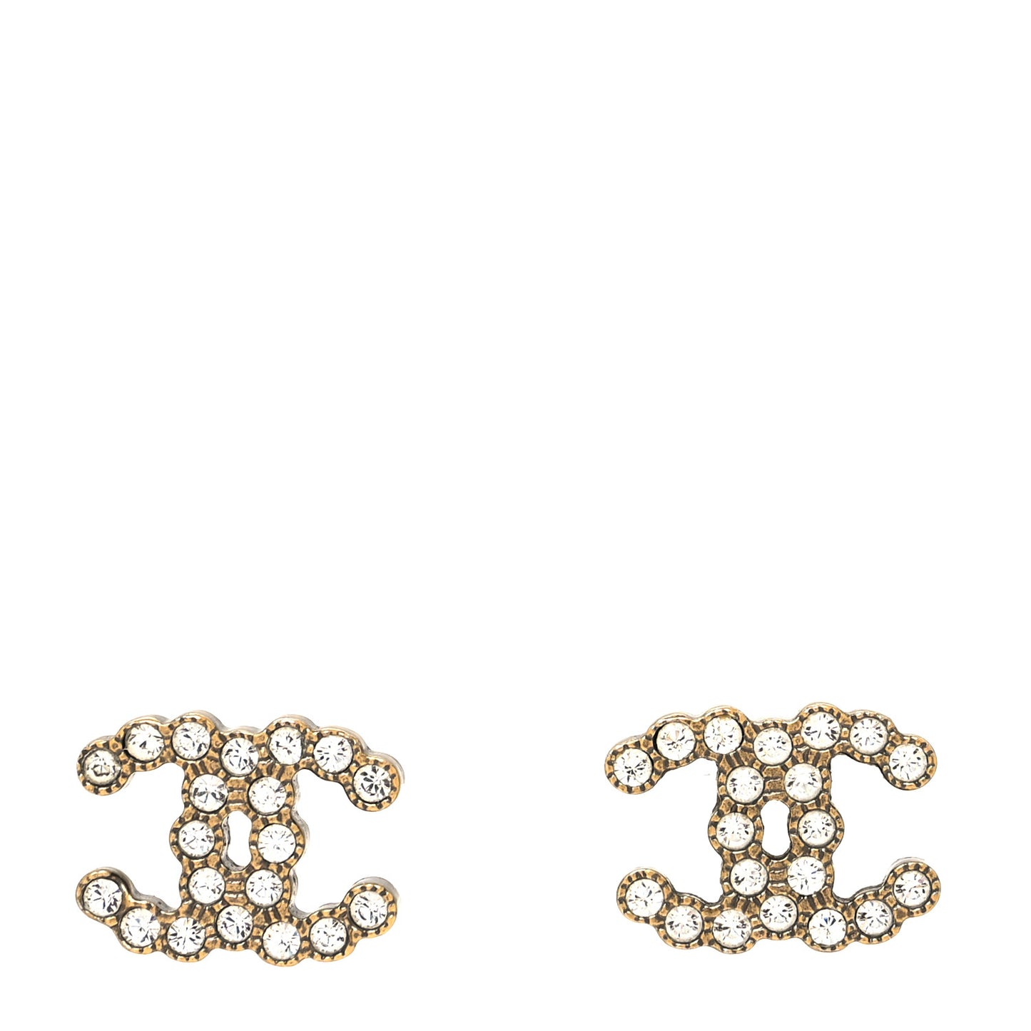 Crystal Mini CC Earrings Gold
