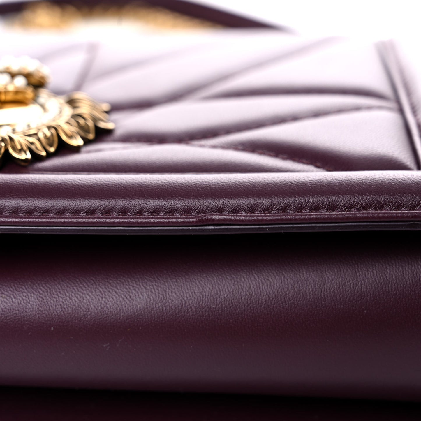 Calfskin Large Devotion Bag Burgundy