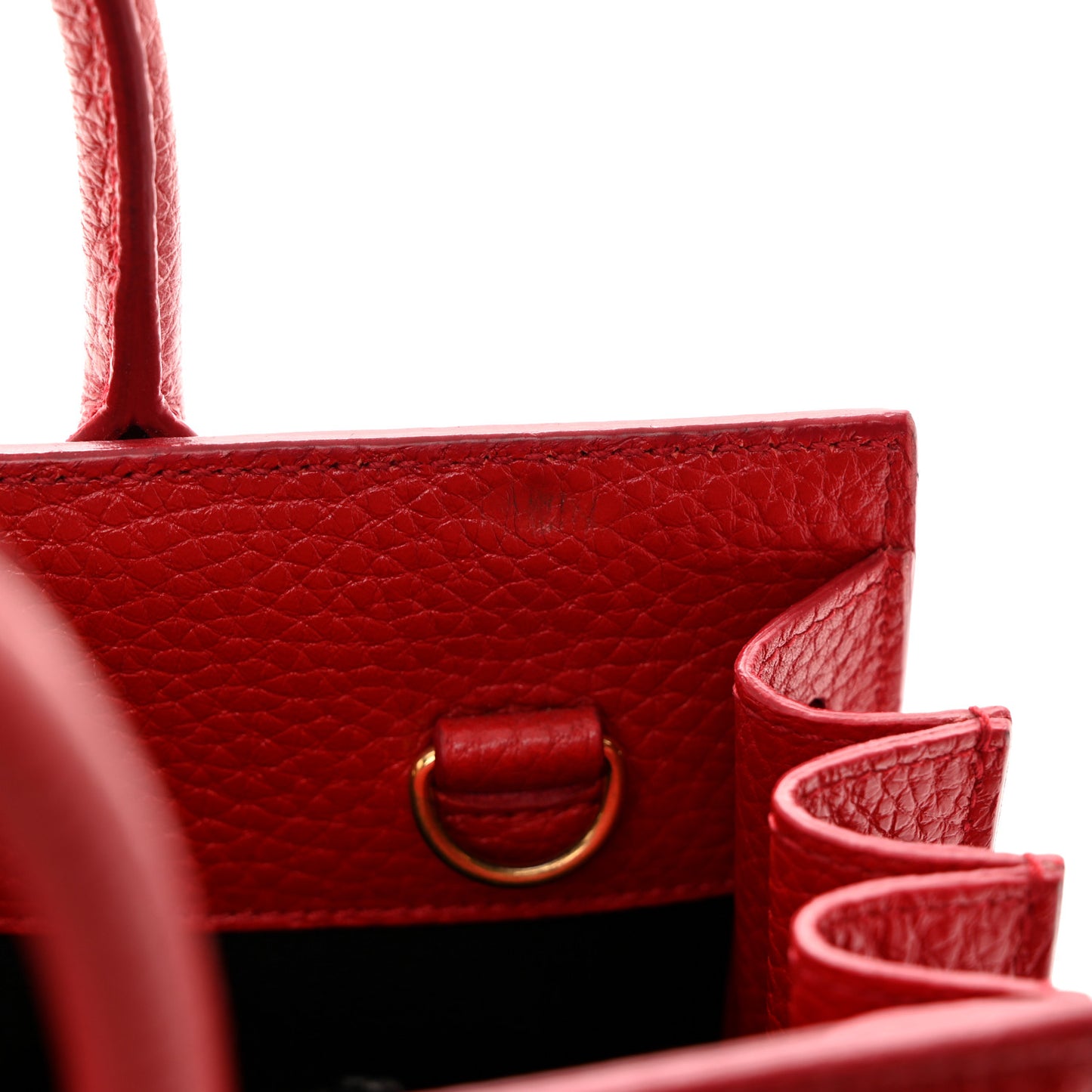 Grained Calfskin Nano Sac De Jour Lipstick Red