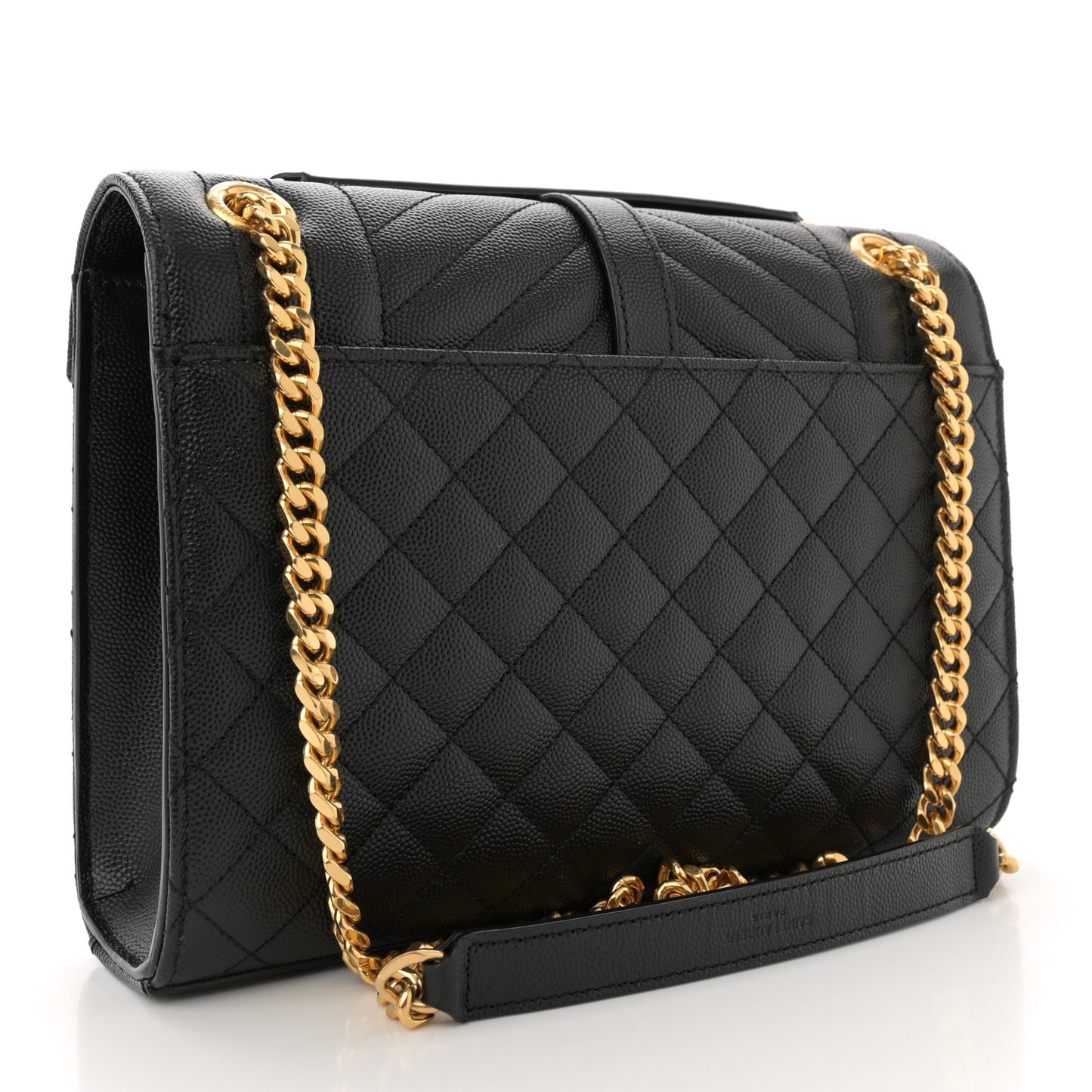 Grain De Poudre Textured Mixed Matelasse Triquilt Medium Monogram Satchel Black