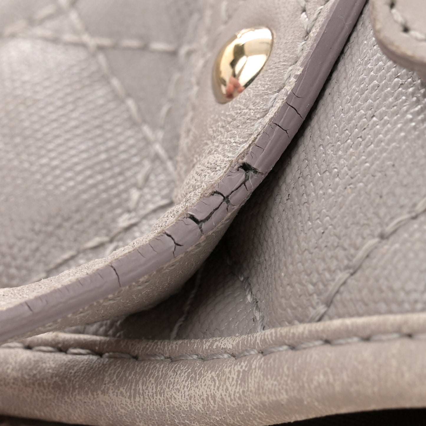 Coated Canvas Cannage Small Panarea Tote Grey