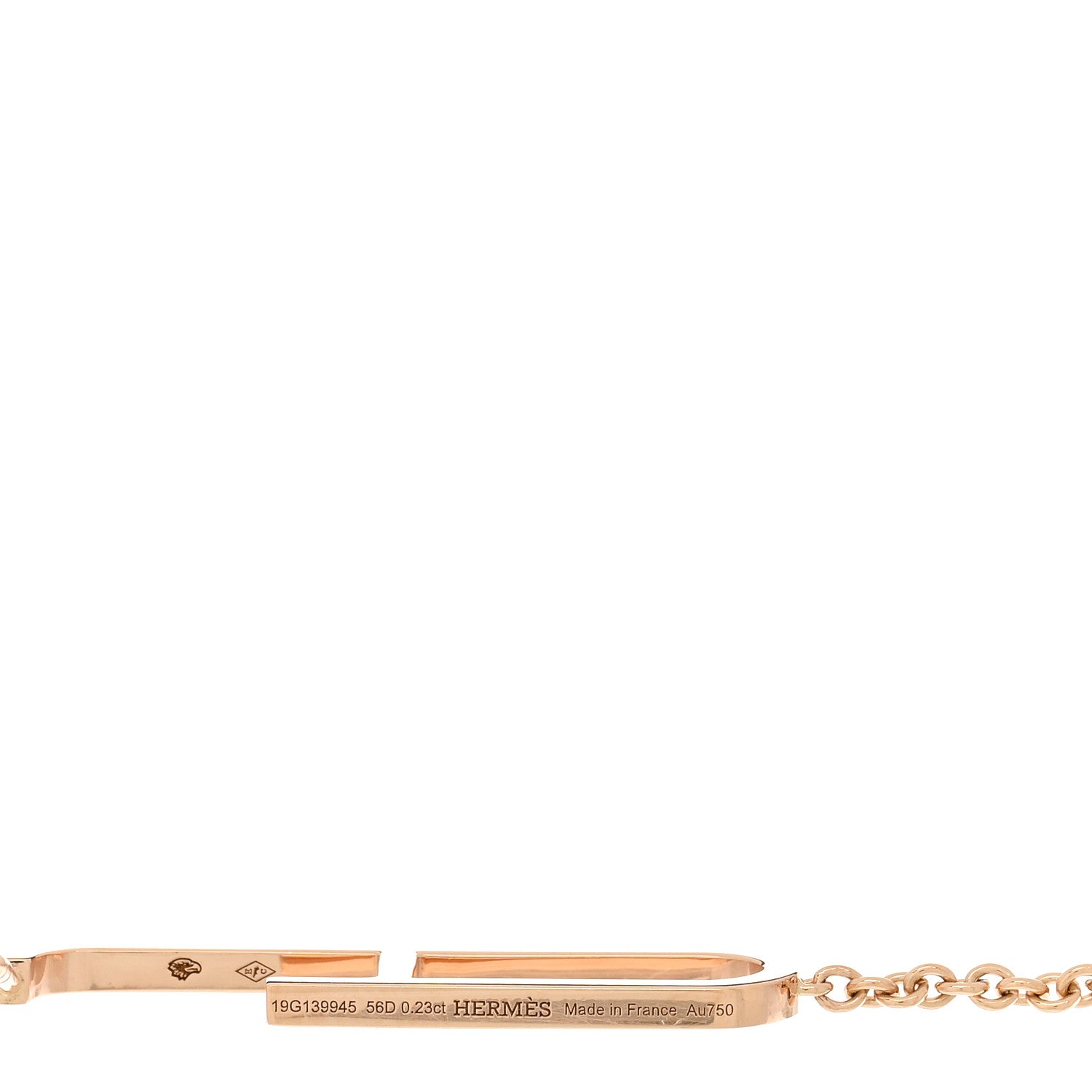 Hermes 18K Rose Gold Diamond Ever Chaine D'Ancre Earrings 4 of 4