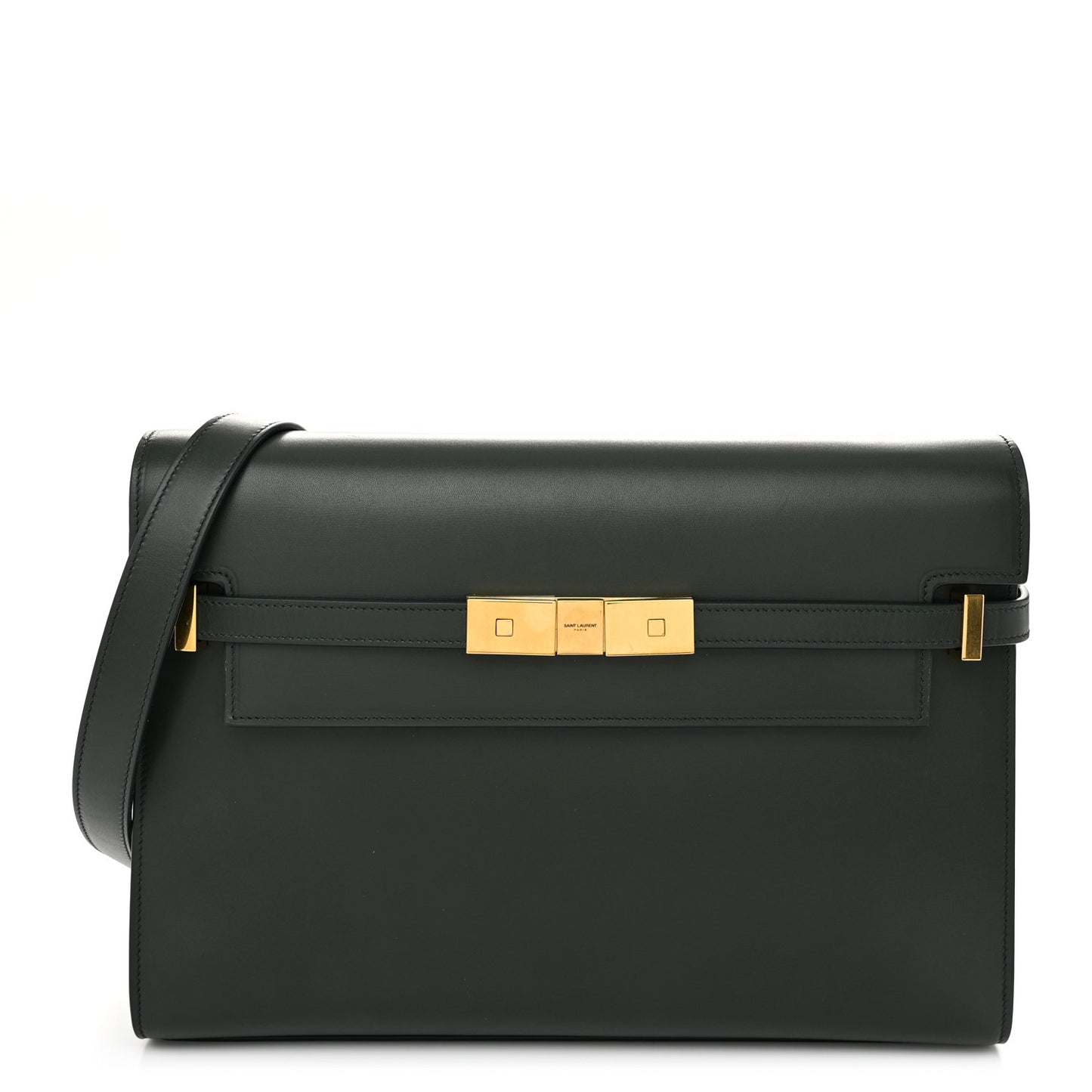 Smooth Calfskin Medium Manhattan Shoulder Bag Dark Green
