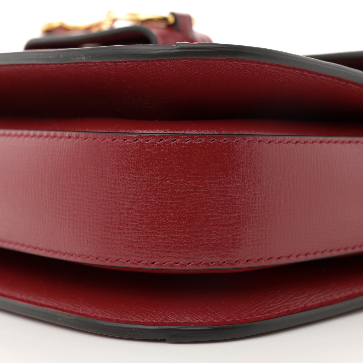 GG Supreme Monogram Azalea Calfskin Horsebit 1955 Shoulder Bag Beige Ebony New Cherry Red