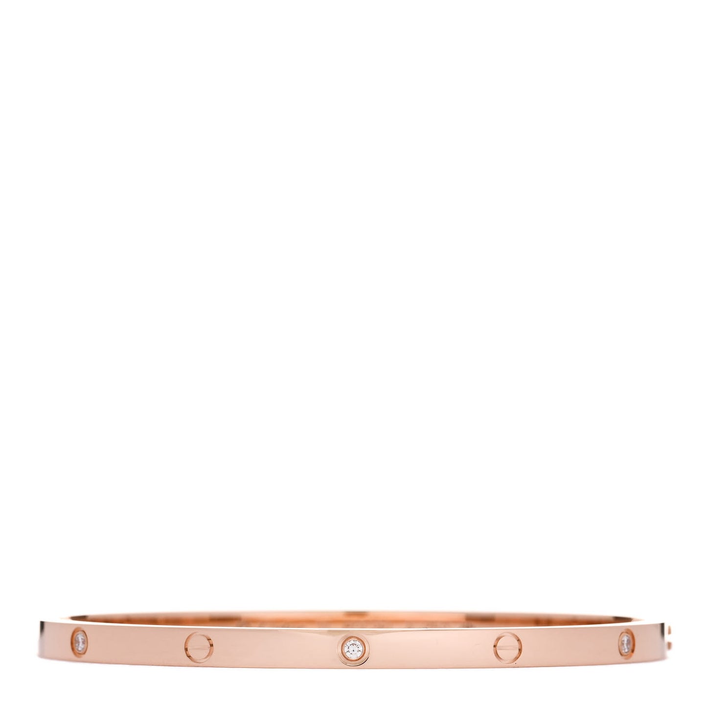 18K Pink Gold 6 Diamond Small LOVE Bracelet 17