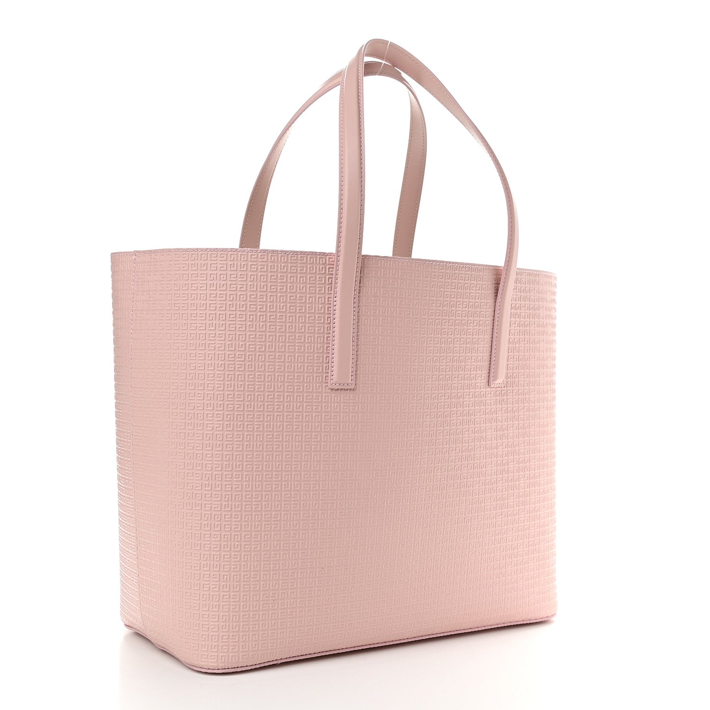 Calfskin Logo Embossed Wing Shopper Tote Blush Pink