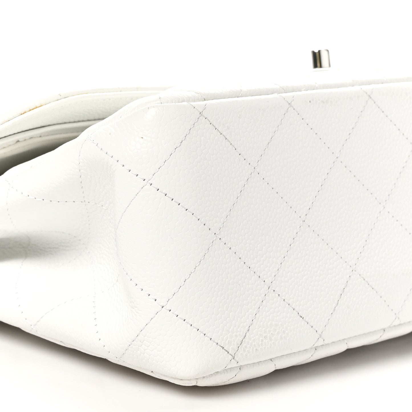 Caviar Quilted Jumbo Double Flap White