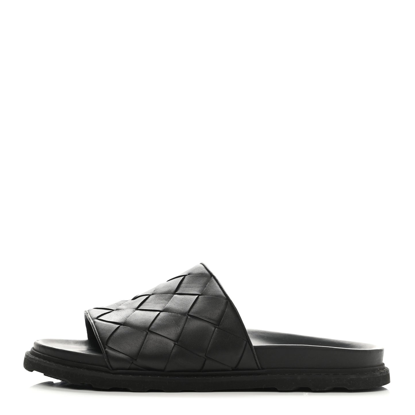Nappa Intrecciato Mens Pool Sandals 45 Black