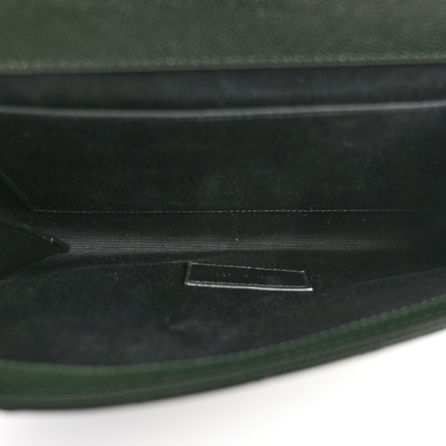 Grain De Poudre Textured Mixed Matelasse Triquilt Monogram Clutch Vert Fonce