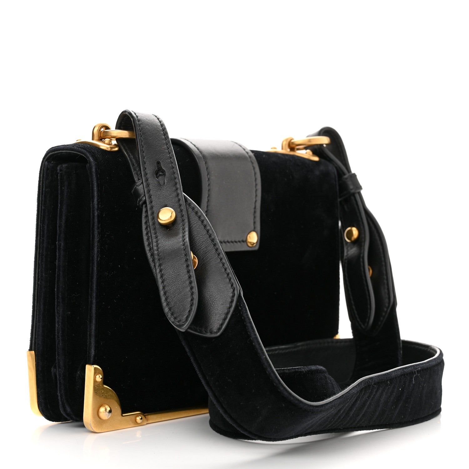 Prada Velvet City Calfskin Cahier Bag Black 3 of 9