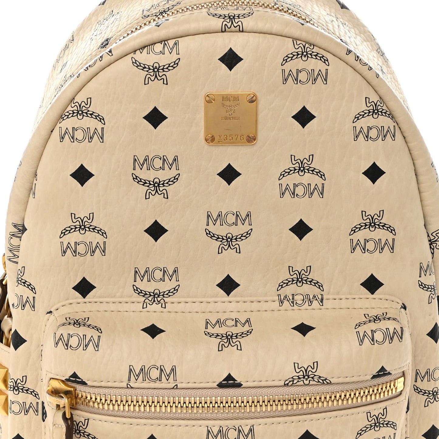 Visetos Small Side Stud Stark Backpack Beige