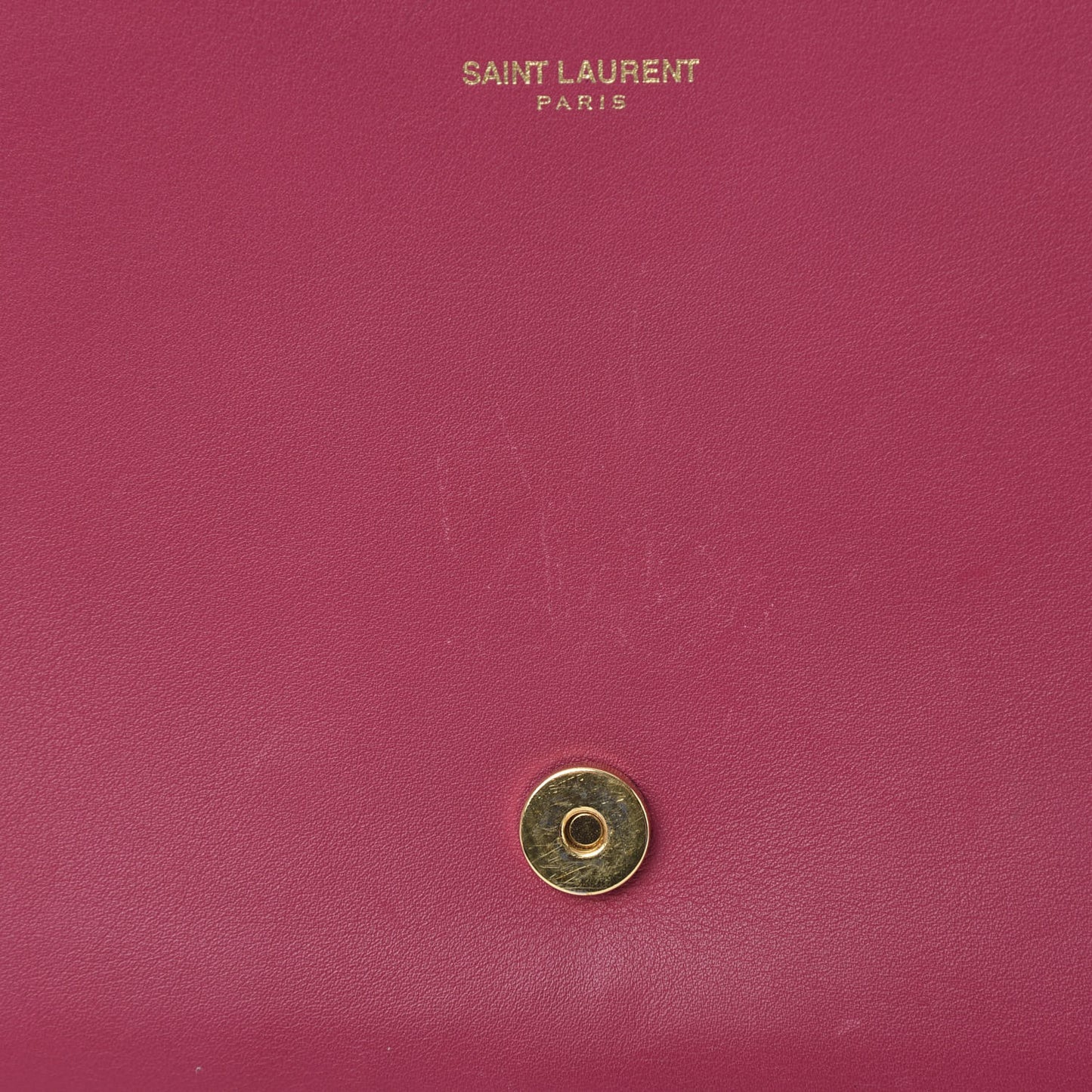 Calfskin Classic Y Ligne Clutch Fuchsia
