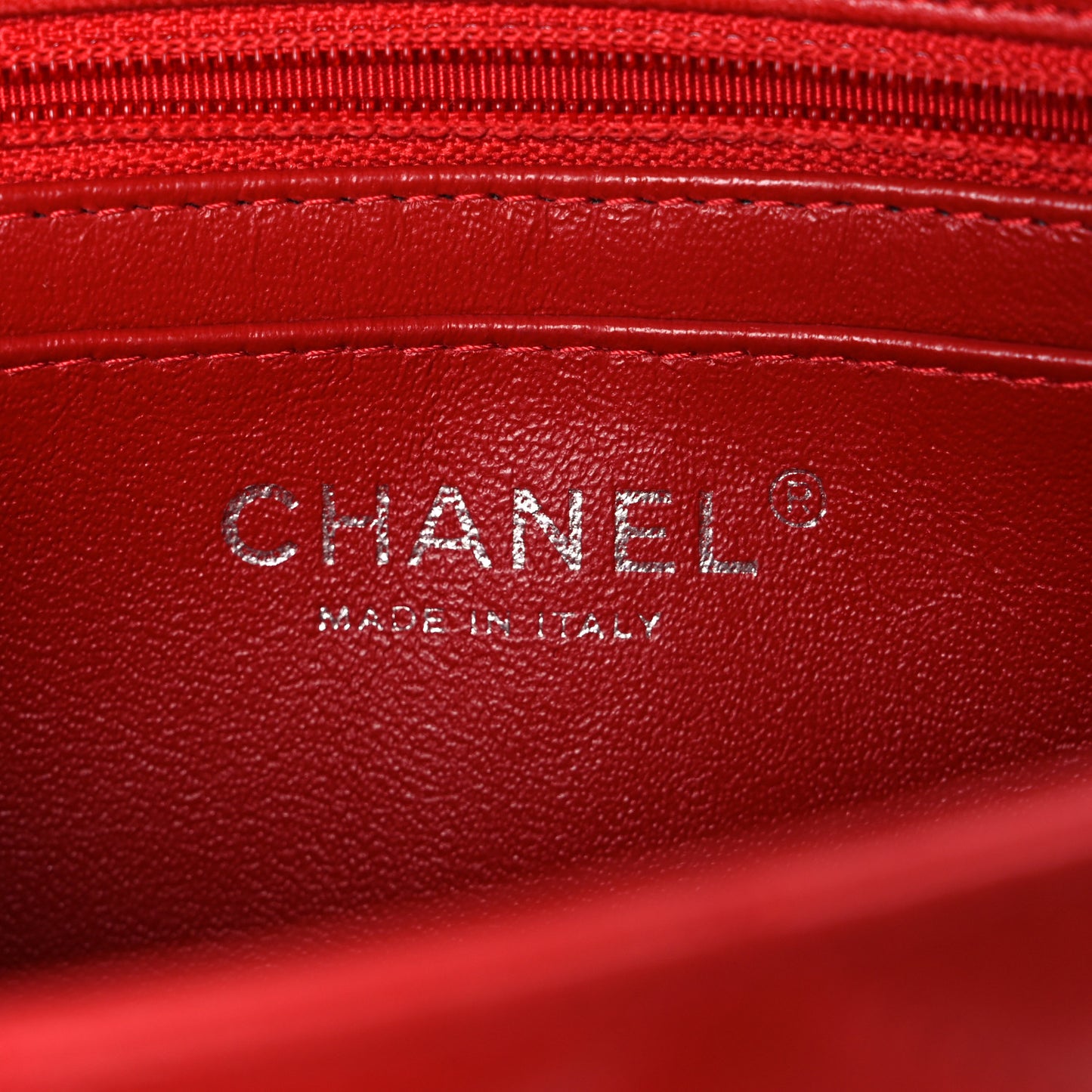 Lambskin Quilted Mini Rectangular Flap Red