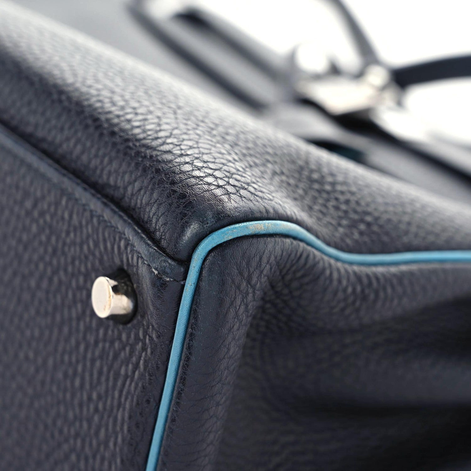 Hermes Togo Bi-Color Kelly Retourne 32 Indigo Blue Jean 6 of 17