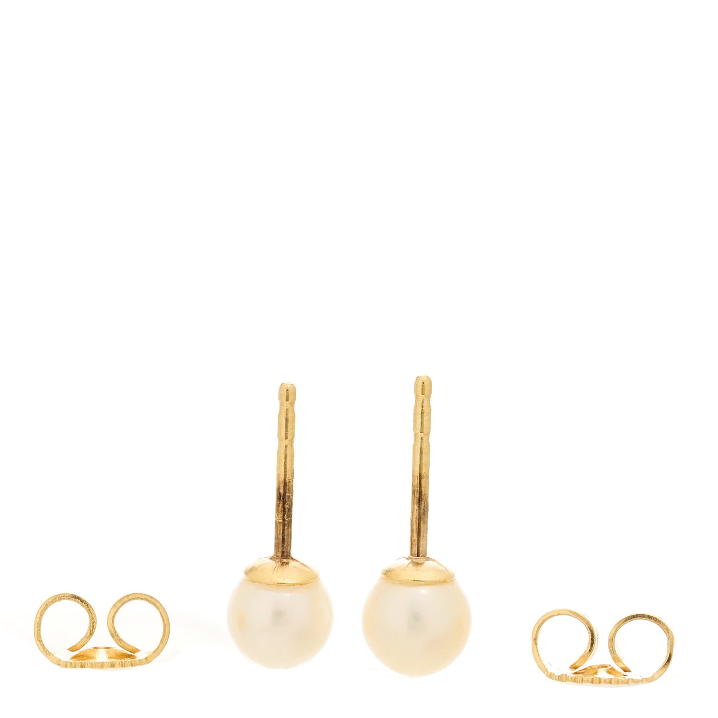 18K Yellow Gold Akoya Cultured Pearl 5-5.5mm Stud Earrings