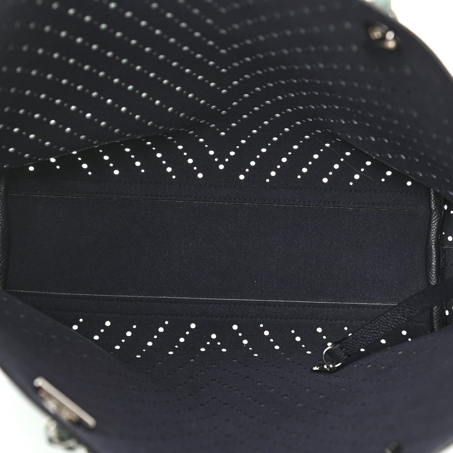 Chanel Perforated Grained Calfskin Small Shopping Tote Green 4 of 11