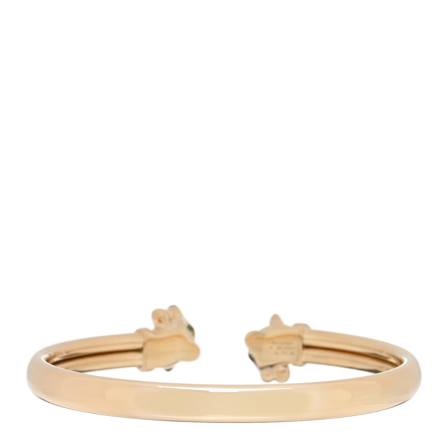 18K Yellow Gold Tsavorite Garnet Onyx Panthère De Cartier Cuff Bracelet 17