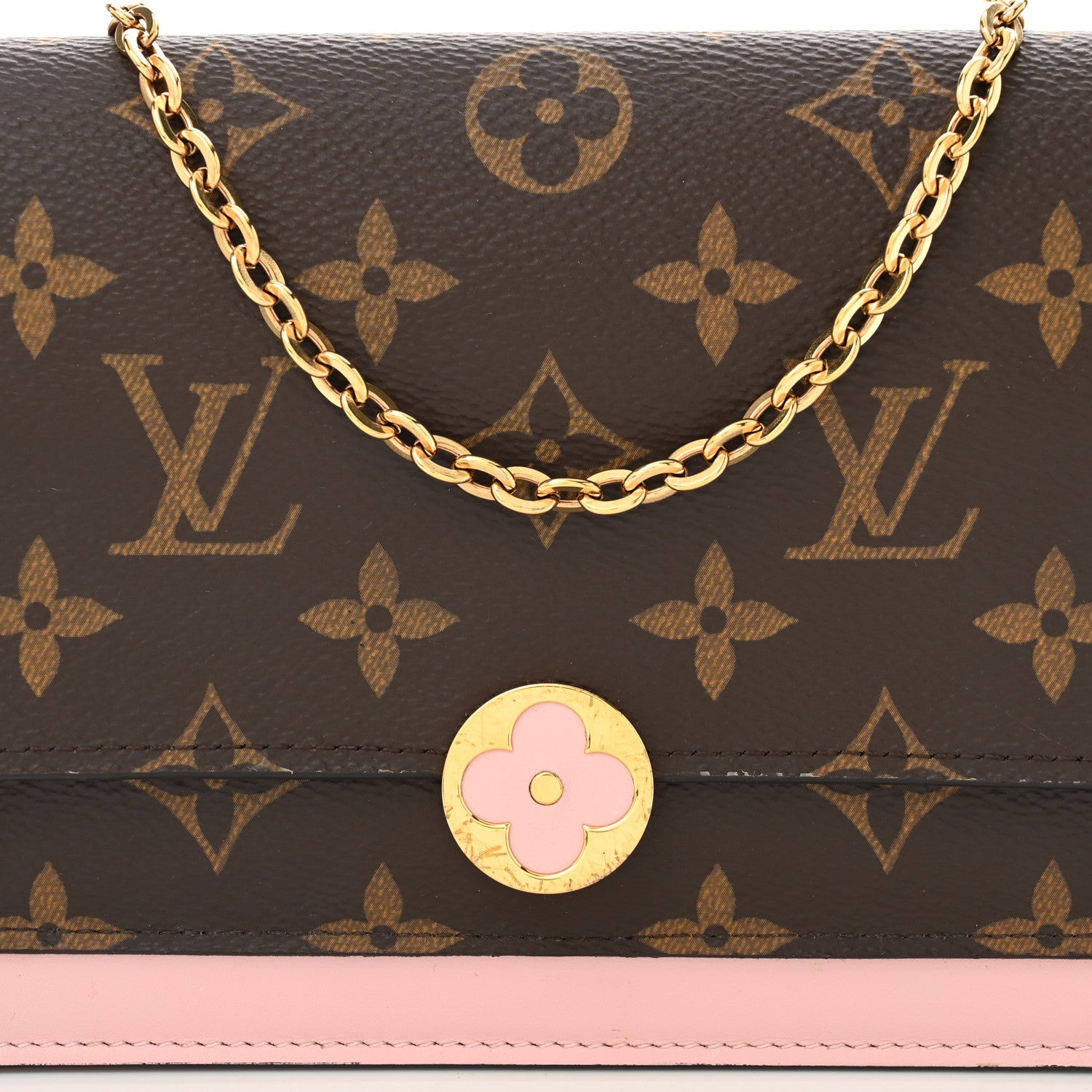 Louis Vuitton Monogram Flore Chain Wallet Rose Ballerine 7 of 9