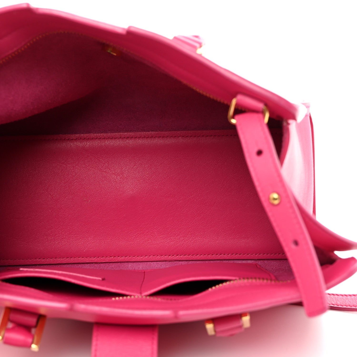 Saint Laurent Calfskin Baby Monogram Cabas Fuchsia 5 of 14