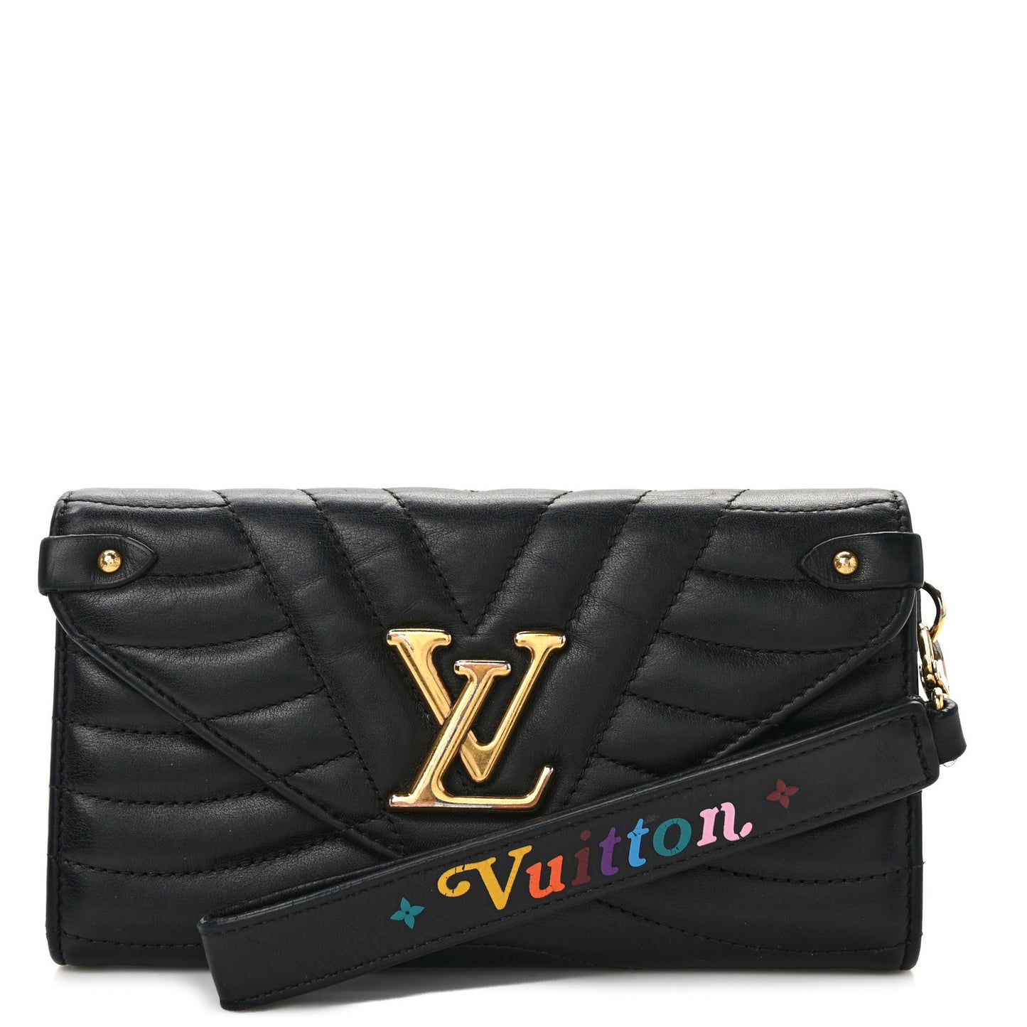 Calfskin New Wave Long Wallet Black