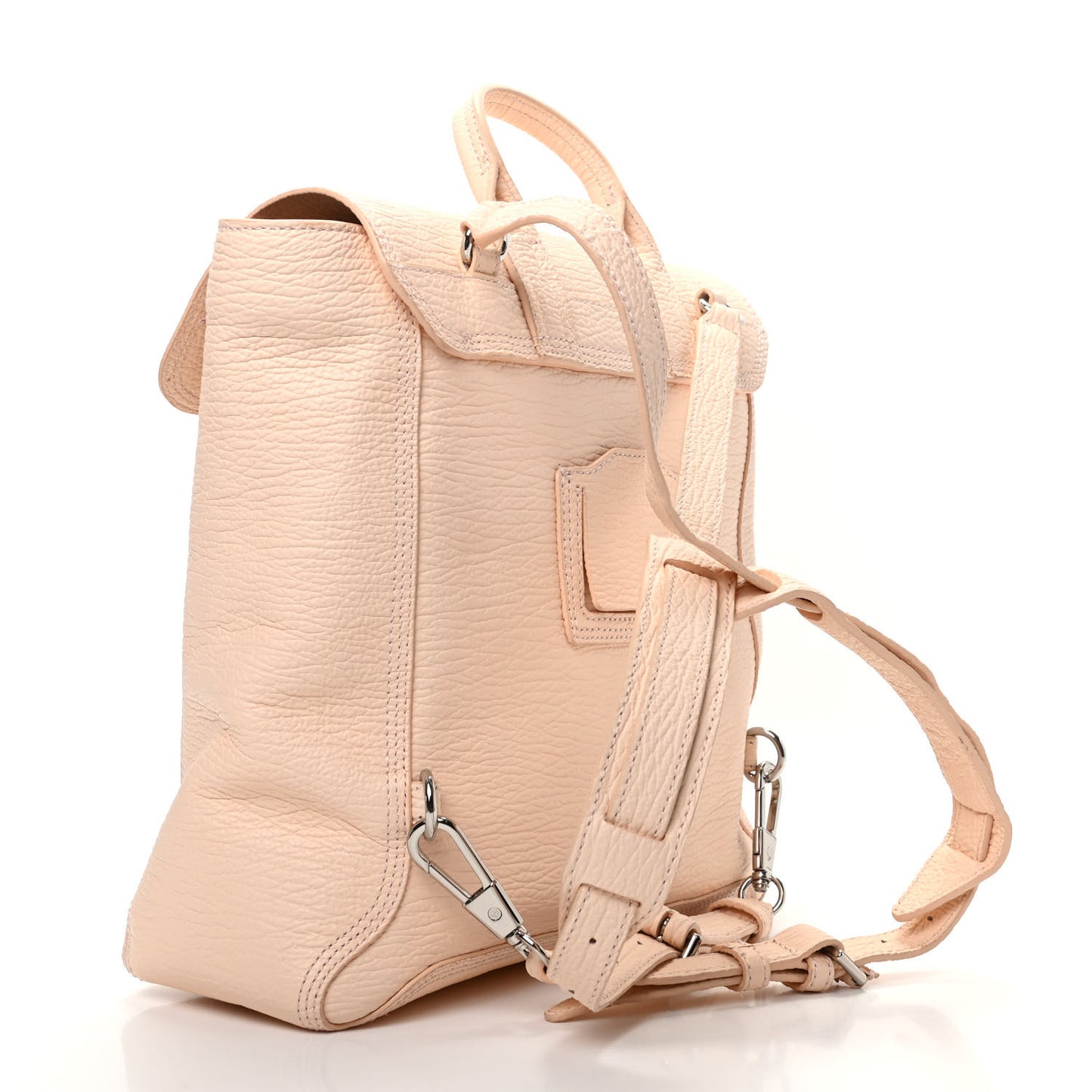 Textured Calfskin Pashli Backpack White Peach