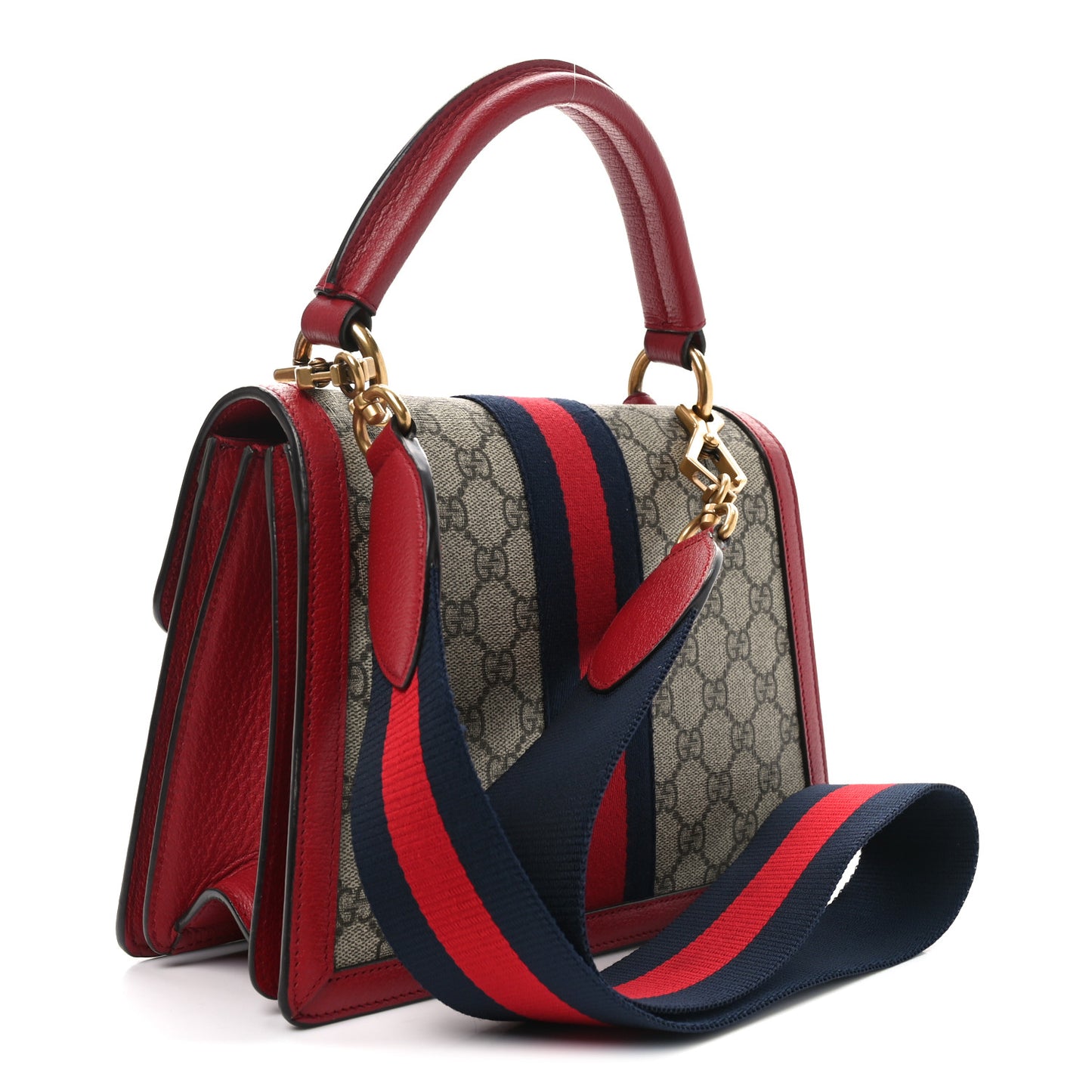 GG Supreme Monogram Small Queen Margaret Top Handle Bag Red