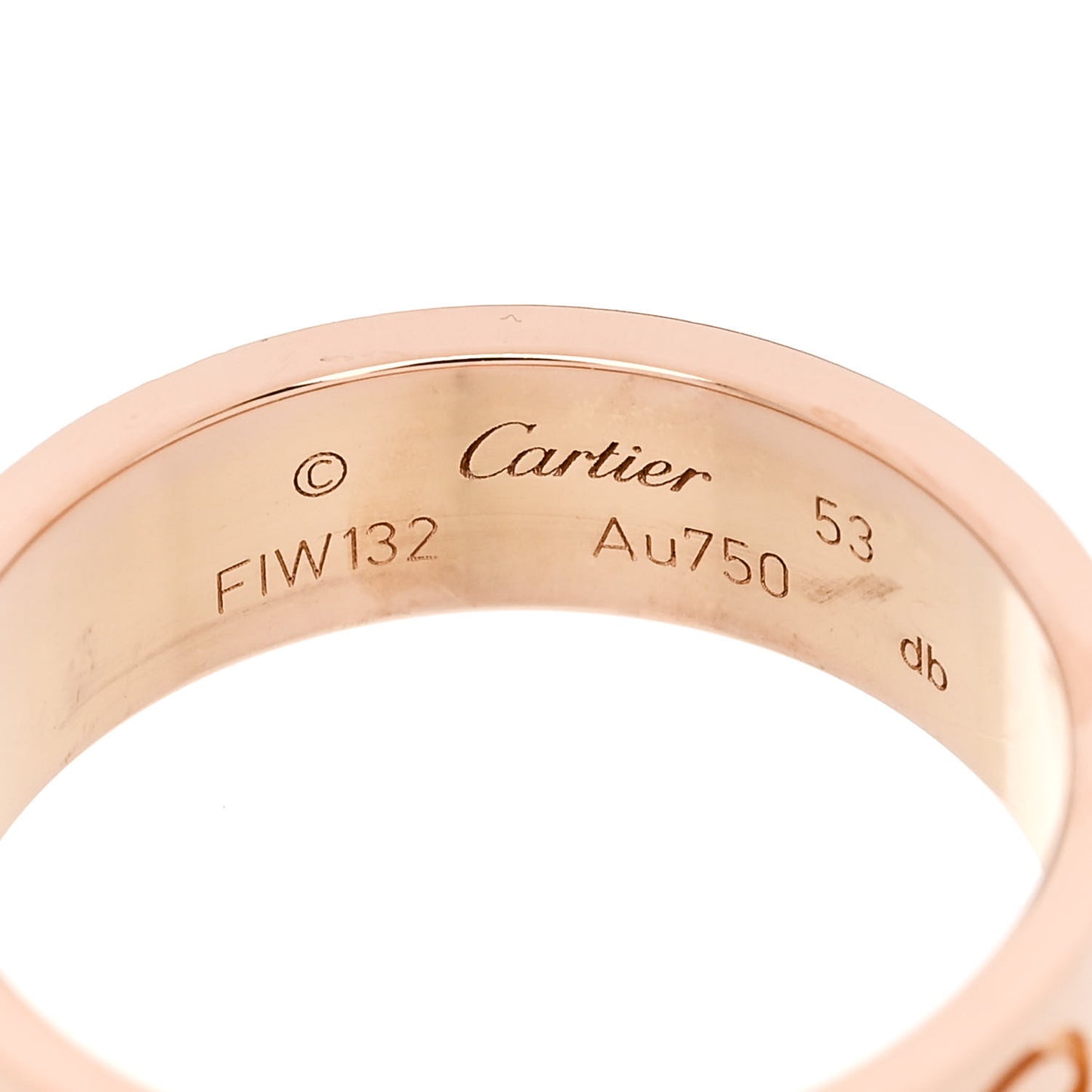 18K Pink Gold 5.5mm LOVE Ring 53 6.5