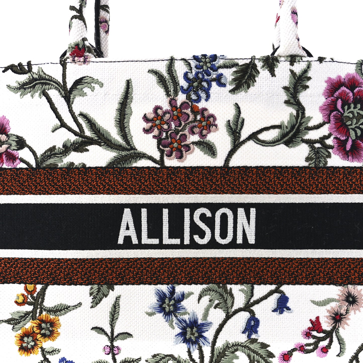 Canvas Embroidered Medium Rosa Mutabilis Book Tote