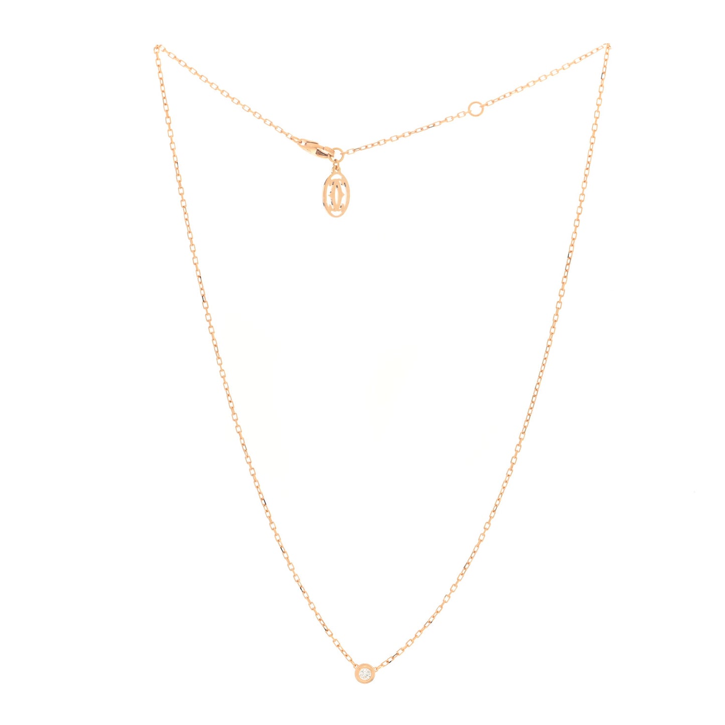 18K Pink Gold Diamond SM D'Amour Pendant Necklace