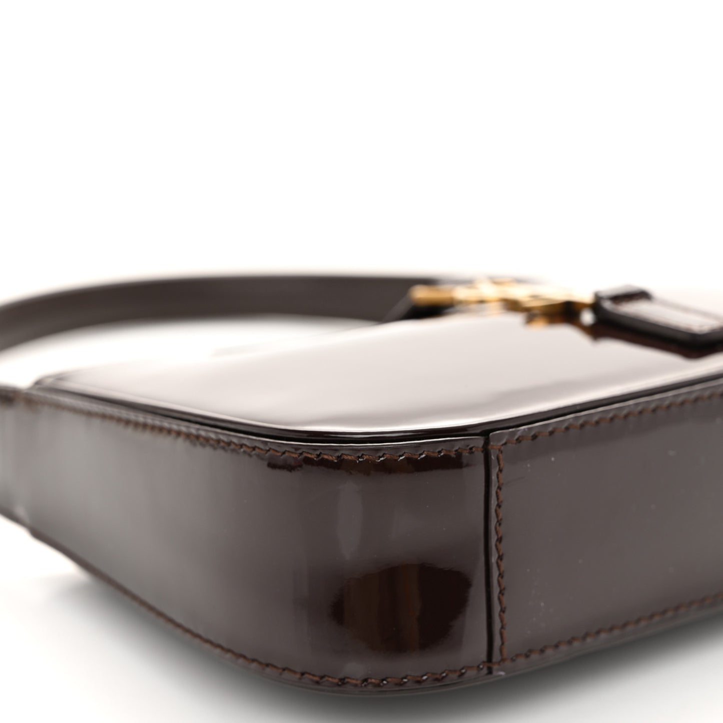 Patent Calfskin Le 5 A 7 Mini Hobo Spicy Chocolate