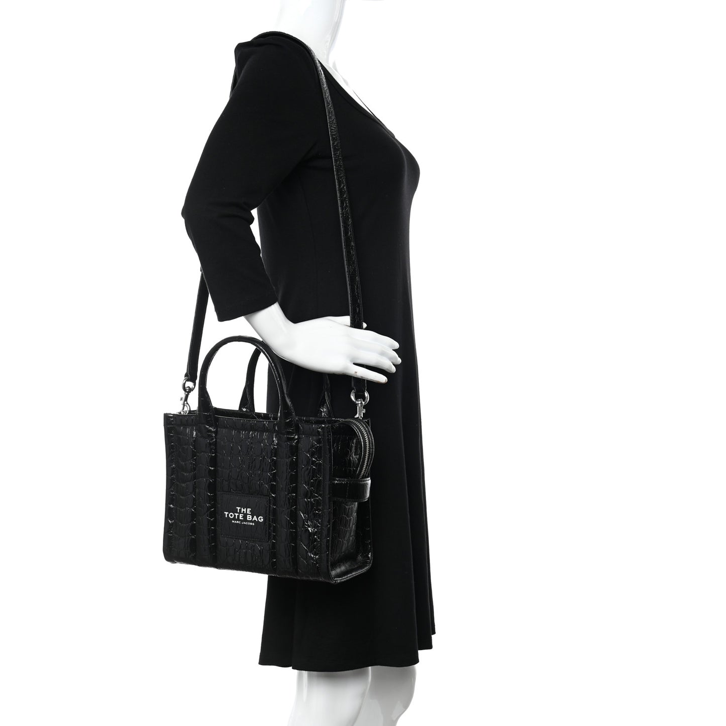 Croc Embossed Small The Tote Bag Black