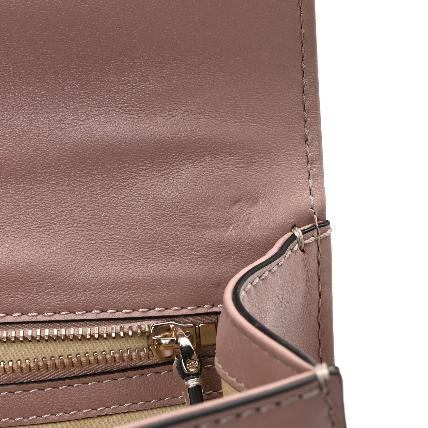 Vitello Small Glam Lock Rockstud Flap Poudre