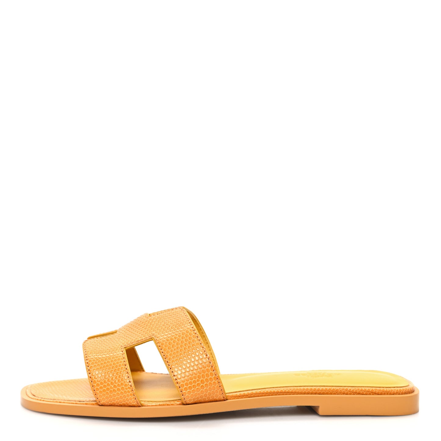 Lizard Oran Sandals 37.5 Jaune Bouton D'or
