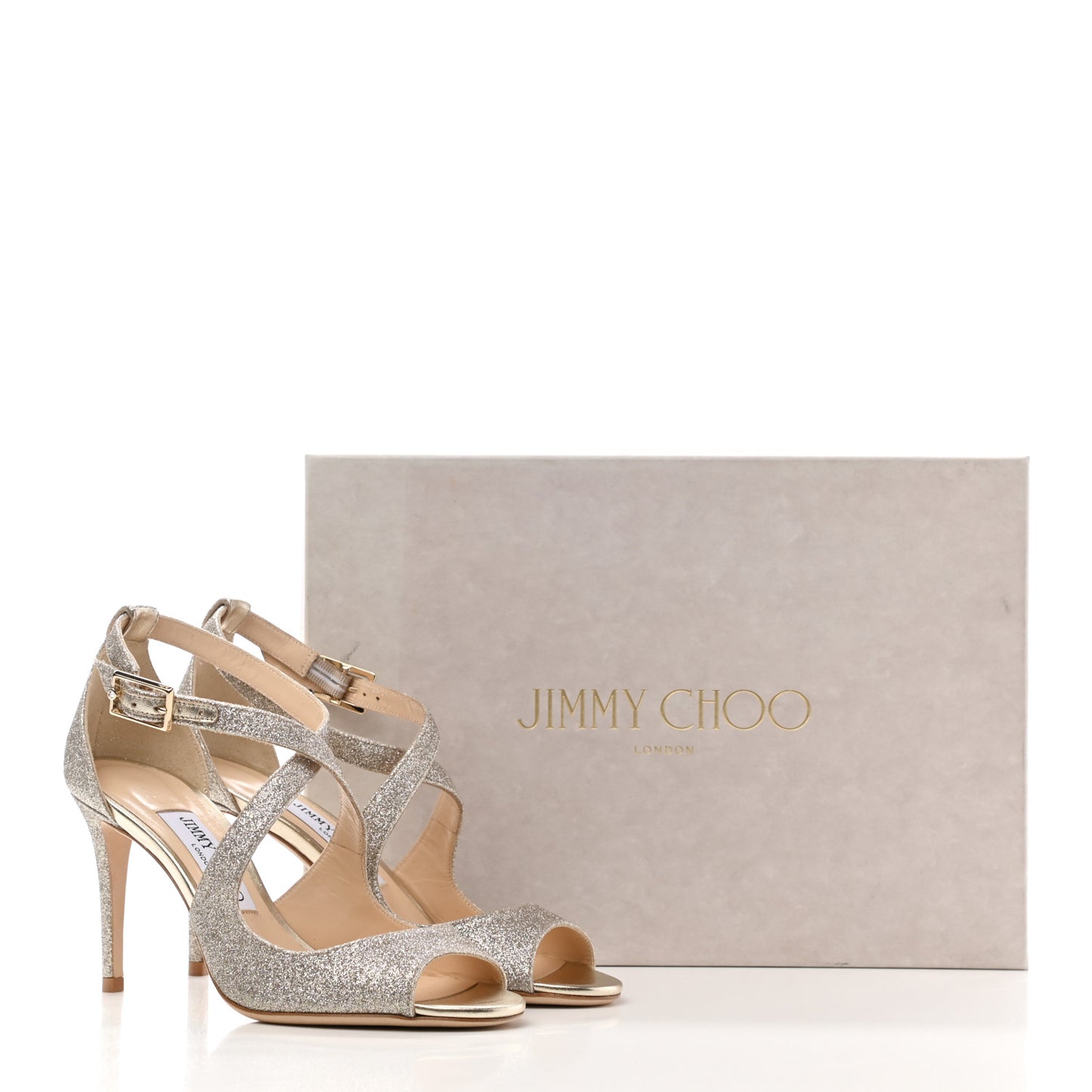 Dusty Glitter Emily 85 Sandals 36 Platinum Ice