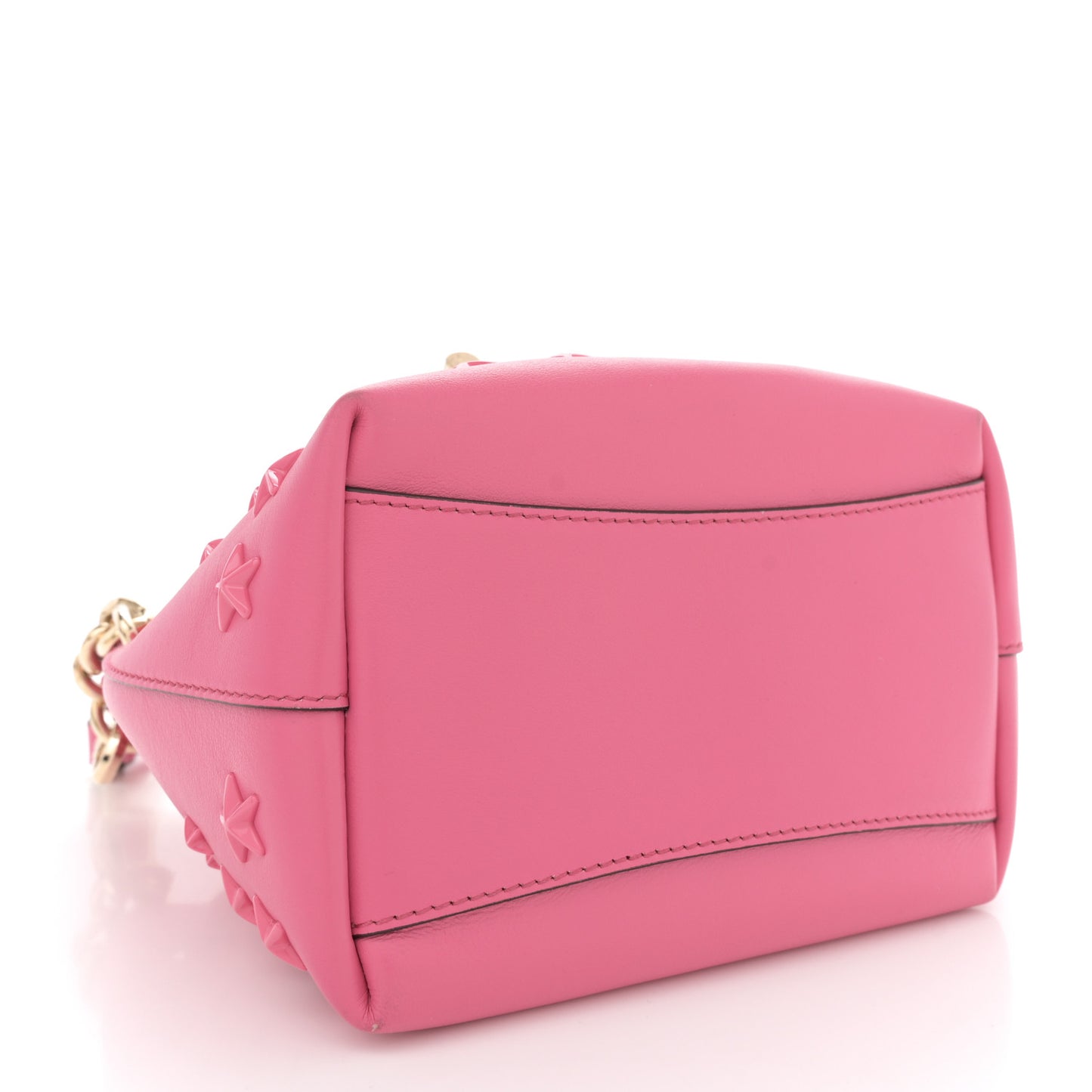 Calfskin Star Studded Bon Bon Bucket Bag Candy Pink