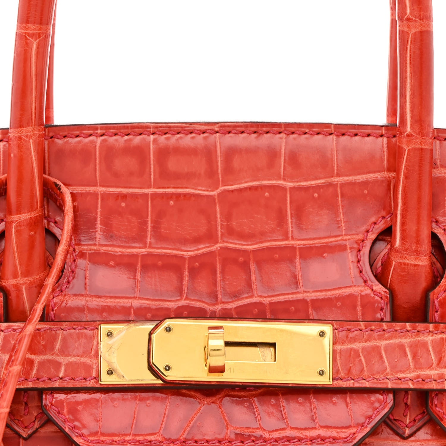Hermes Shiny Niloticus Crocodile Birkin 30 Sanguine 8 of 15
