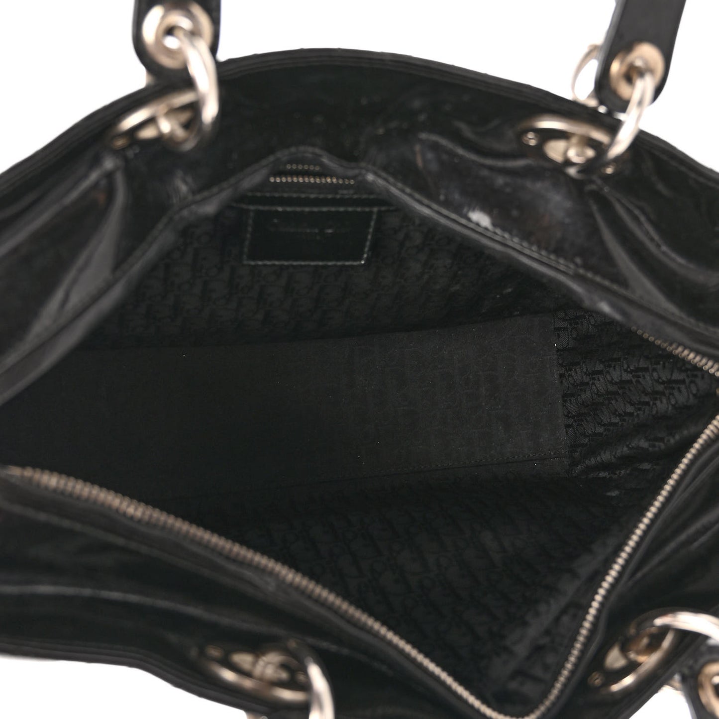 Patent Cannage Large Lady Dior Black