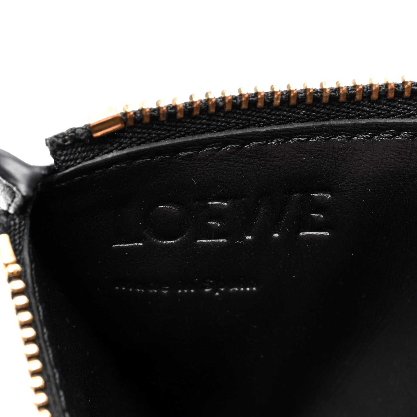 Calfskin Logo Coin Card Holder Black
